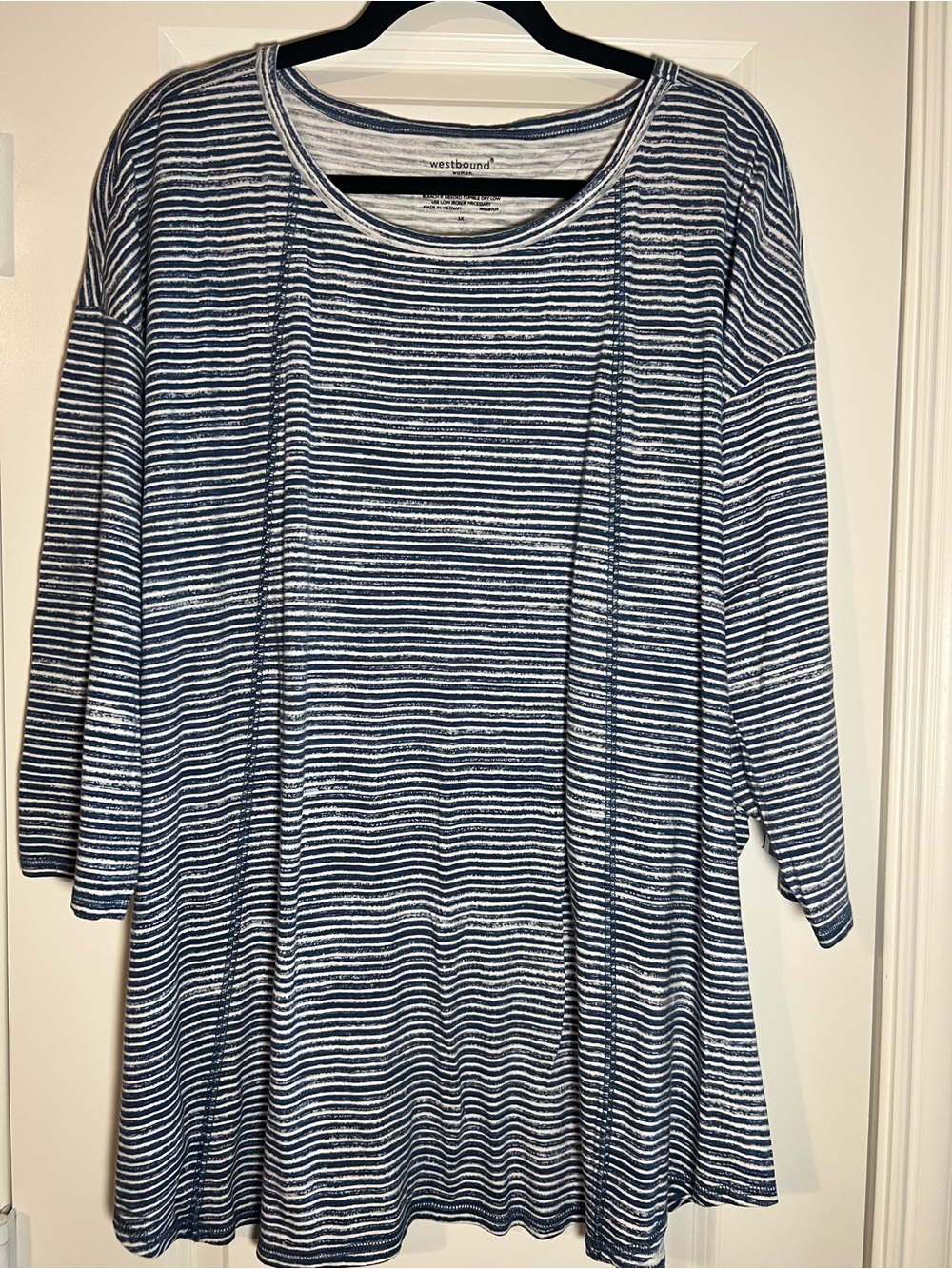 Westbound Blue and White Striped Top